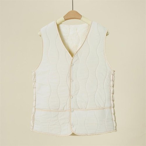 Winter vest for middle-aged mothers, lined and thick for warmth, winter top, lapel jacket for middle-aged and elderly women