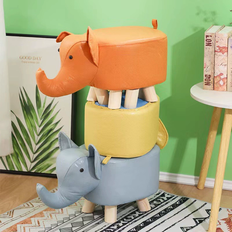 Сетка красный слон табурет для детей из цельного дерева табурет для обуви креативный маленький табурет для домашней гостиной мультфильм милый низкий стул