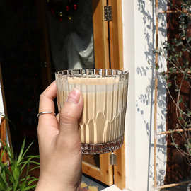 玻璃杯家用水杯女果汁杯喝牛奶杯透明咖啡奶昔杯冷饮品杯奶茶杯子