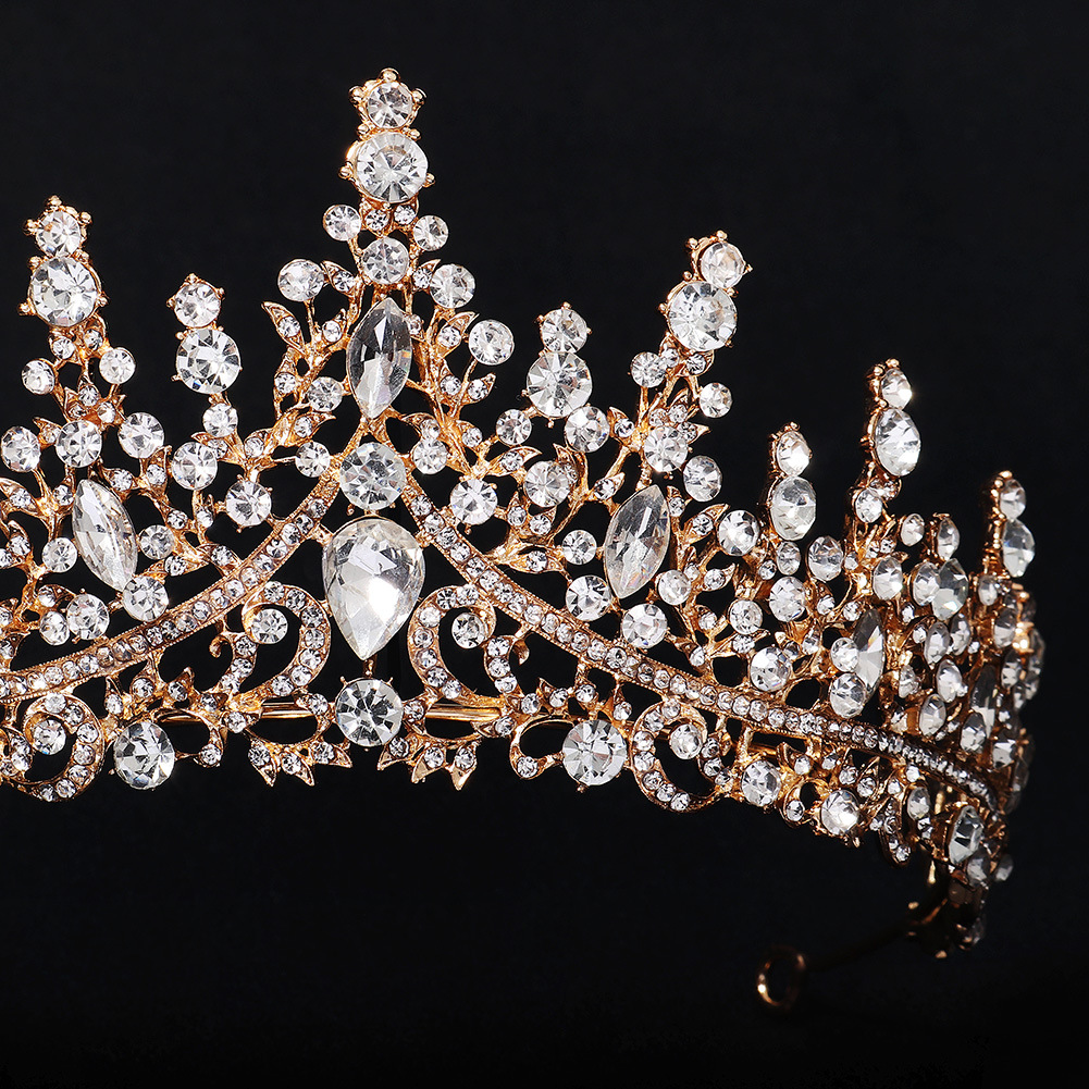 New Retro Luxury Full Diamond Alloy Crown Wedding Dress Wholesale Nihaojewelry display picture 4