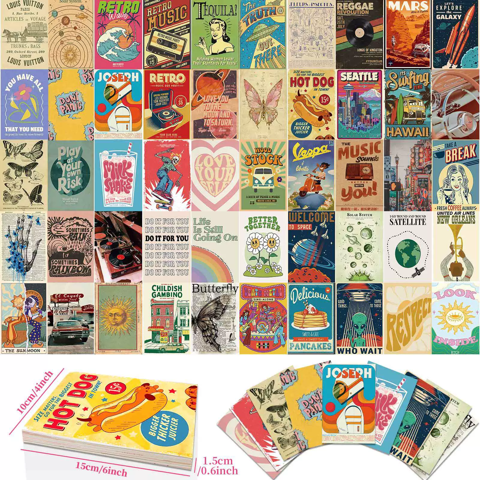 Retro cards, postcard, photo frame