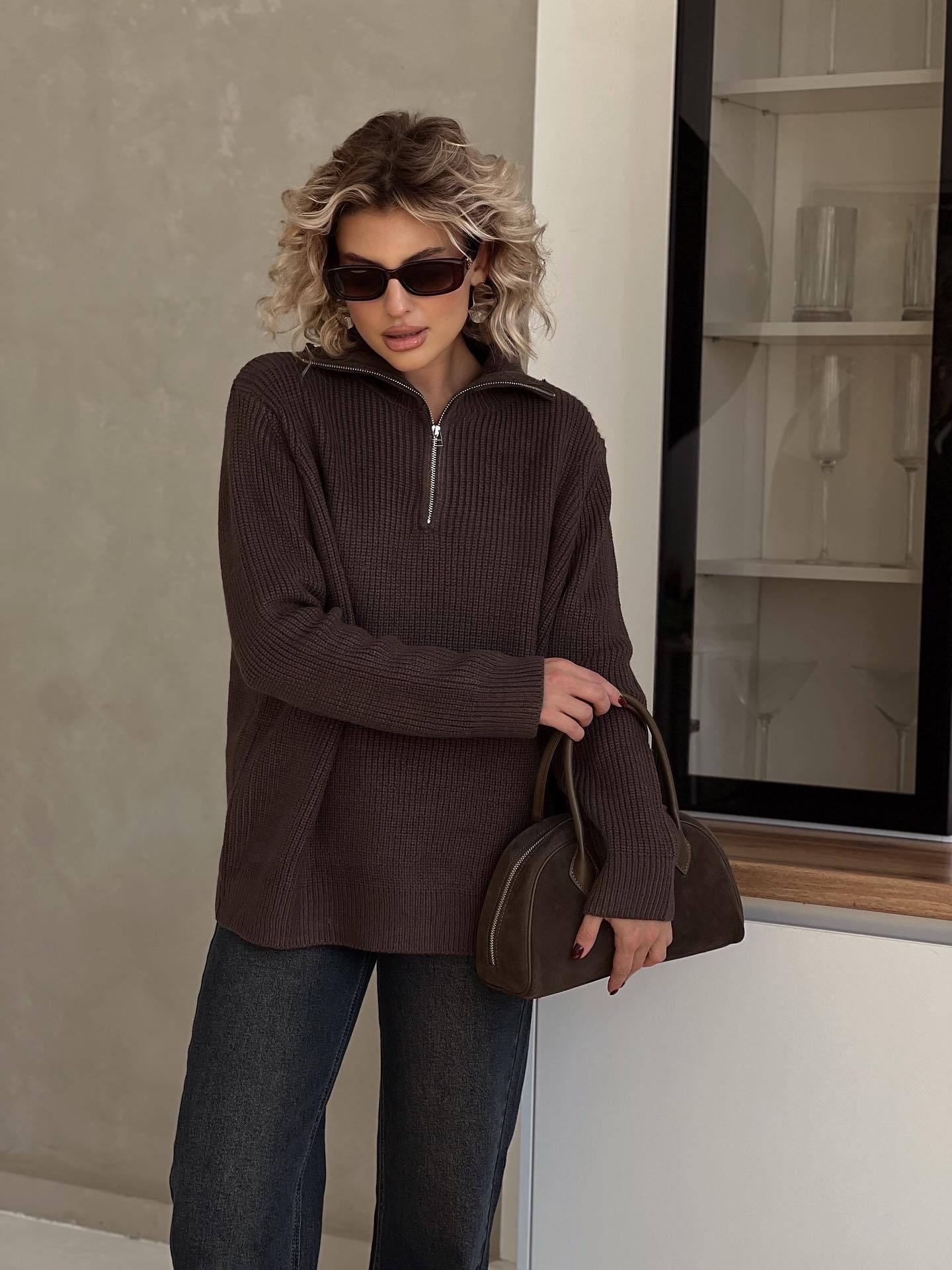 Pull minimaliste unisexe en coton bio à maille drop-stitch_voghion.com