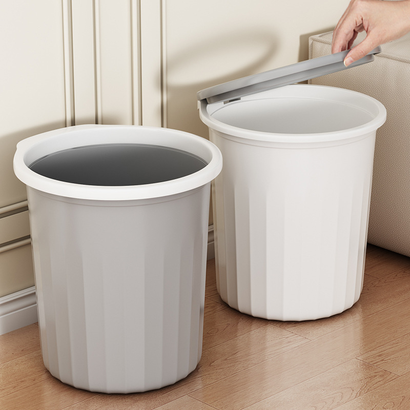 Large Capacity Household Trash Can for Bathroom, Toilet, Living Room, Bedroom, Kitchen, Office, with a Press Ring Paper Basket Large Capacity Household Trash Can for Bathroom, Toilet, Living Room, Bedroom, Kitchen, Office, with a Press Ring Paper Basket