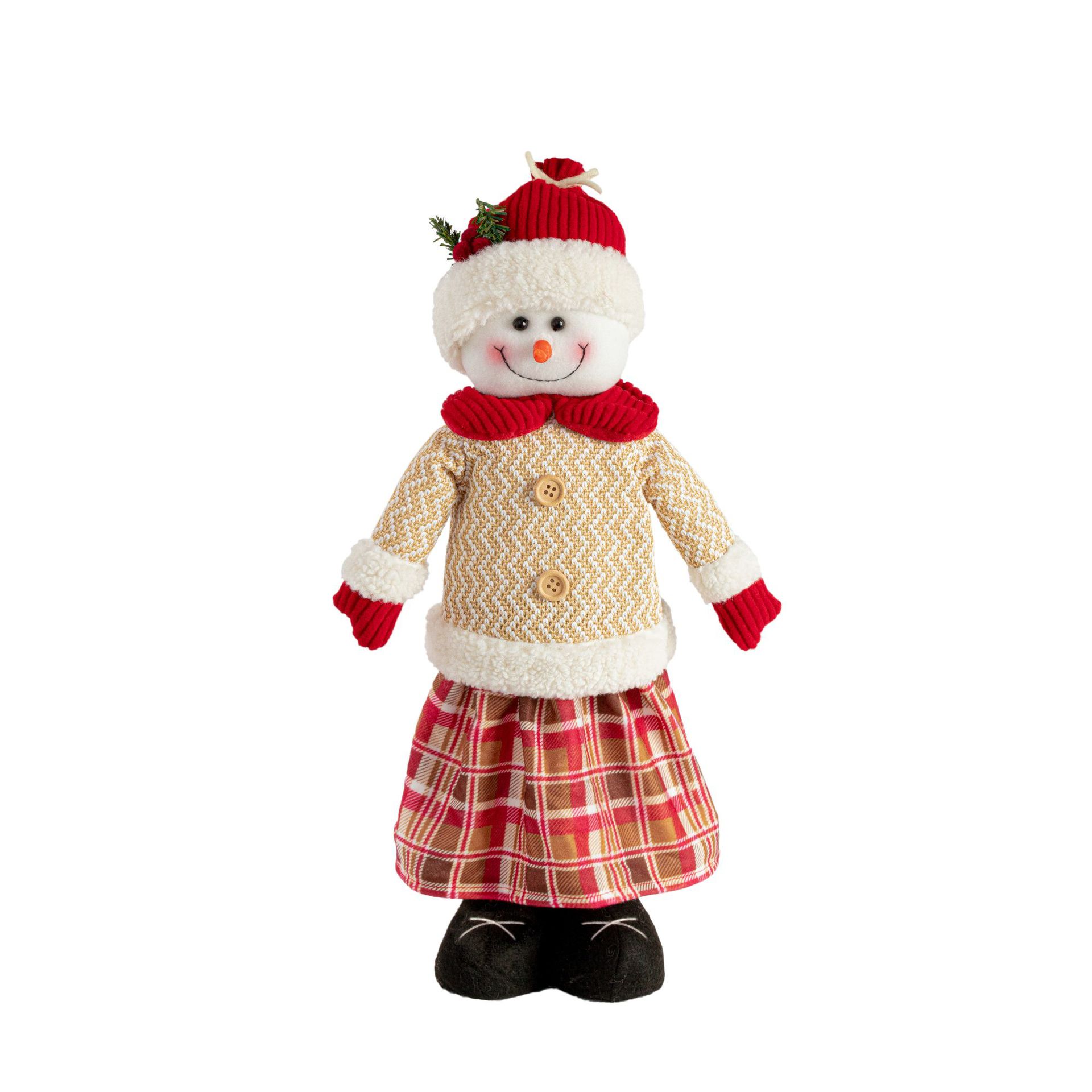 Muñeco Telescópico Navideño de Tela Decorativo para Navidad