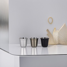 跨境定制商务礼品杯双层隔热不锈钢咖啡杯小酒杯茶杯