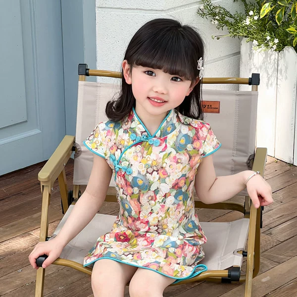 Blue cheongsam