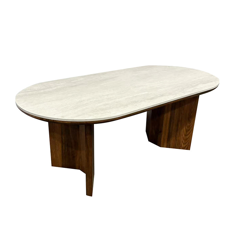 Mesa de té de roca medieval sala de estar pequeña mesa baja simple mesa de café de lujo MDF pegatinas de madera sólida mesa de té