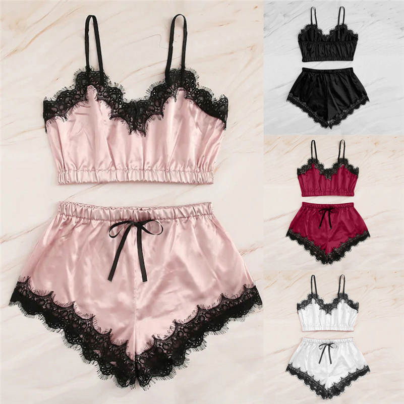 Sexy Lace Sexy Lingerie Pajamas 2 Piece...