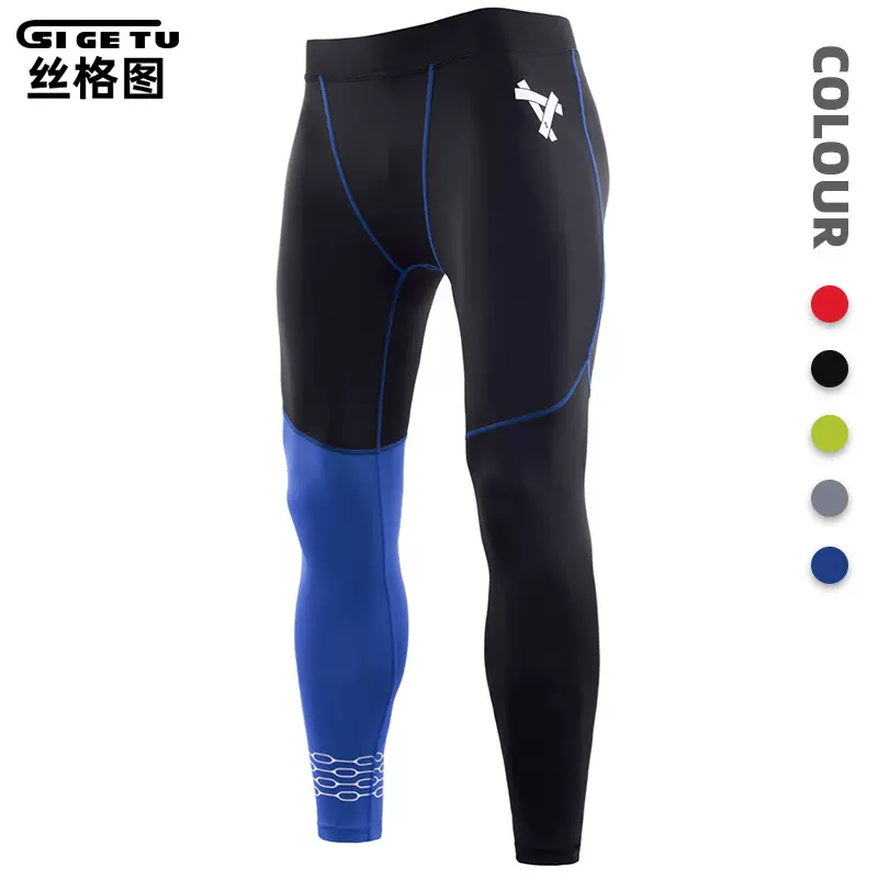 丝格图跨境运动裤男士秋冬季高弹速干紧身长裤训练跑步篮球打底裤