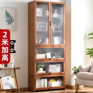 Bookshelf Bookcase Storage Rack with Cabinet Door Storage Cabinet Integrated Patch Cabinet Display Cabinet Floor-Standing Multi-Layer Living Room Storage Cabinet
