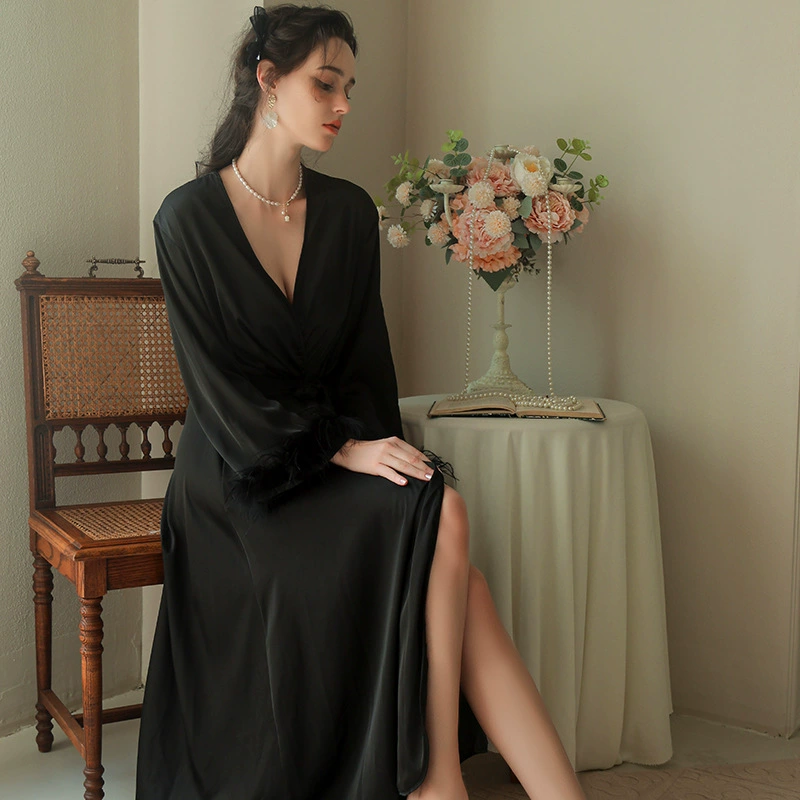 Bathrobe for bride, long bridesmaid dress