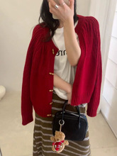 韩国代购~宋慧乔同款羊毛开衫外套女秋冬厚款女装1128