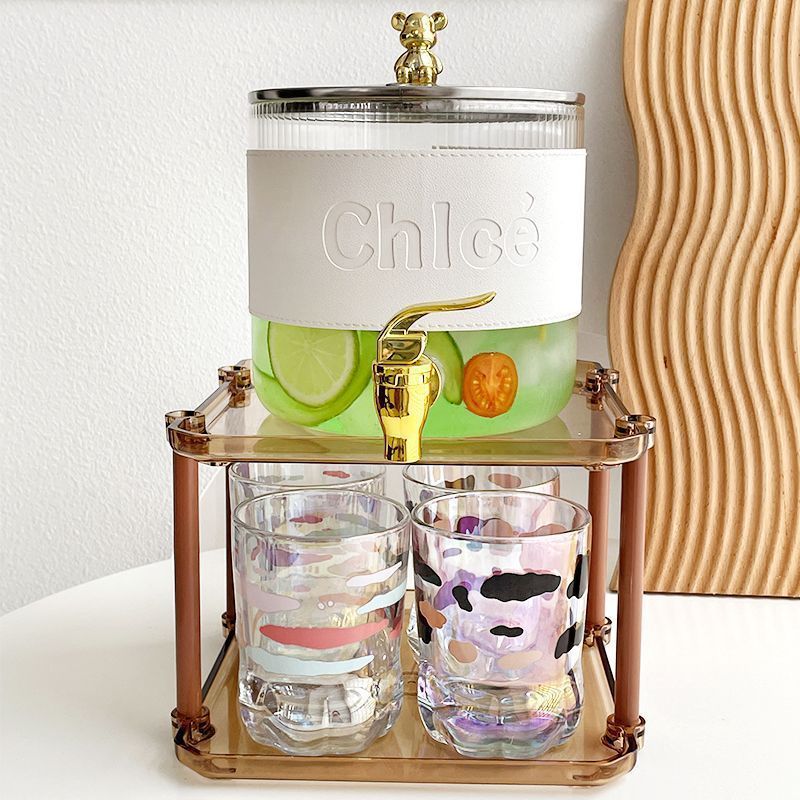 大容量玻璃调酒桶泡酒坛带龙头果茶桶可乐桶凉水杯套装一整套家用