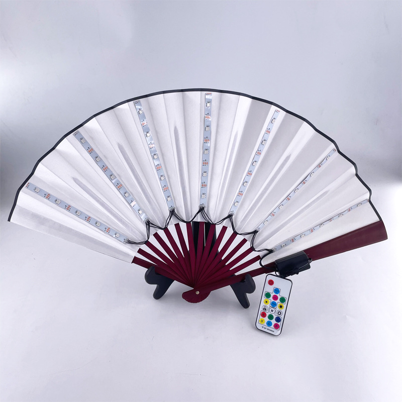 Fan de fiesta de color fantasía rendimiento de cabina nocturna Bungee LED ventilador luminoso bar props atmósfera ventilador de luz nocturna para hombres y mujeres