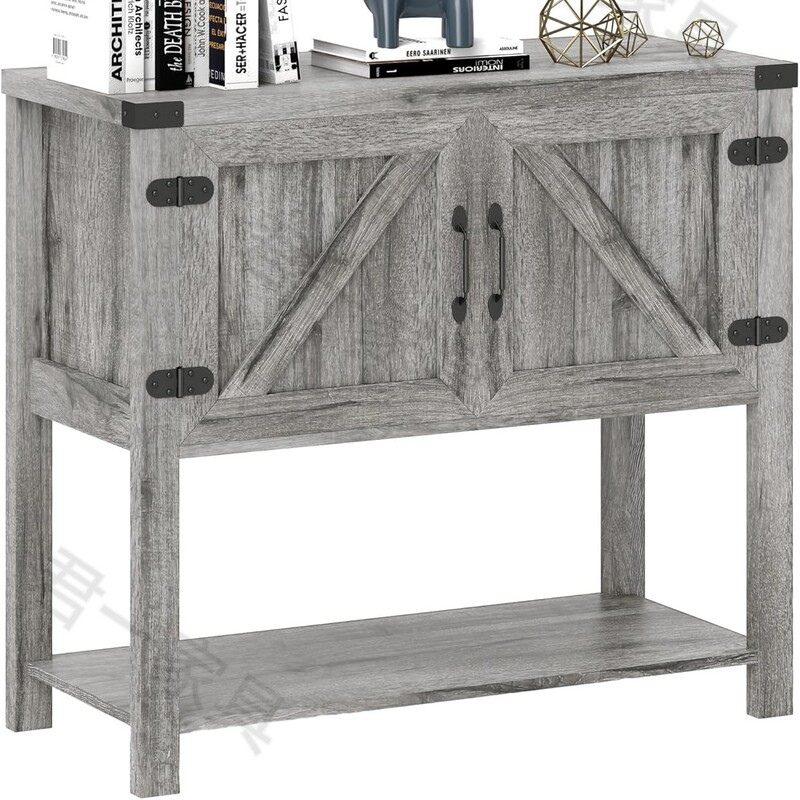 Cross-Border Amazon Hot-Selling Panel Furniture European and American Foreign Trade Farmhouse Double-Door Coffee Bar Cabinet Factory Wholesale Sideboard