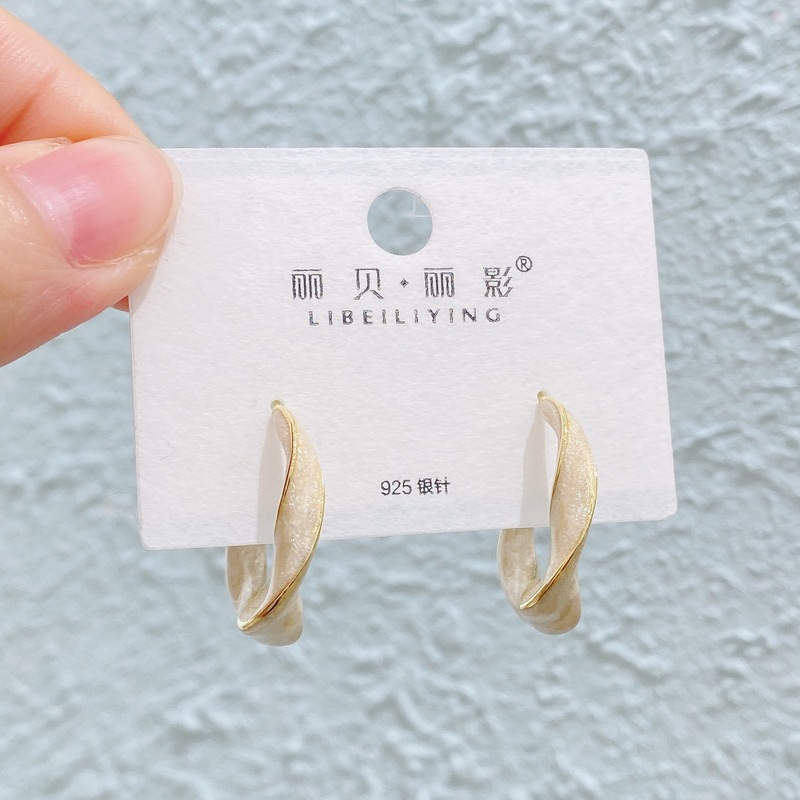 Liyin/Libeliying ドーパミンドロップ釉薬ペイントイヤリングニッチ春夏甘くて絶妙な s925 シルバー針イヤリング|undefined