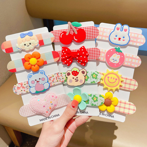 Children's post Velcro hairband baby summer bow hairpin girl's hair sorting artifact bangs hairpin