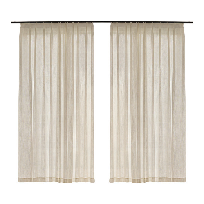 2025 nuevo hilo blanco vertical tela de lino sala de estar balcón ventana flotante cortina Shaoxing Ke Bridge opaco