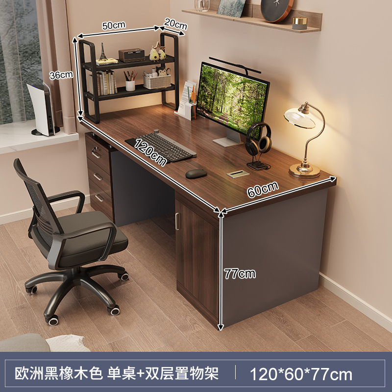 Mesa de escritorio, escritorio de computadora doméstica, escritorio moderno, escritorio de estudio simple, escritorio de estudio grande con estante de almacenamiento