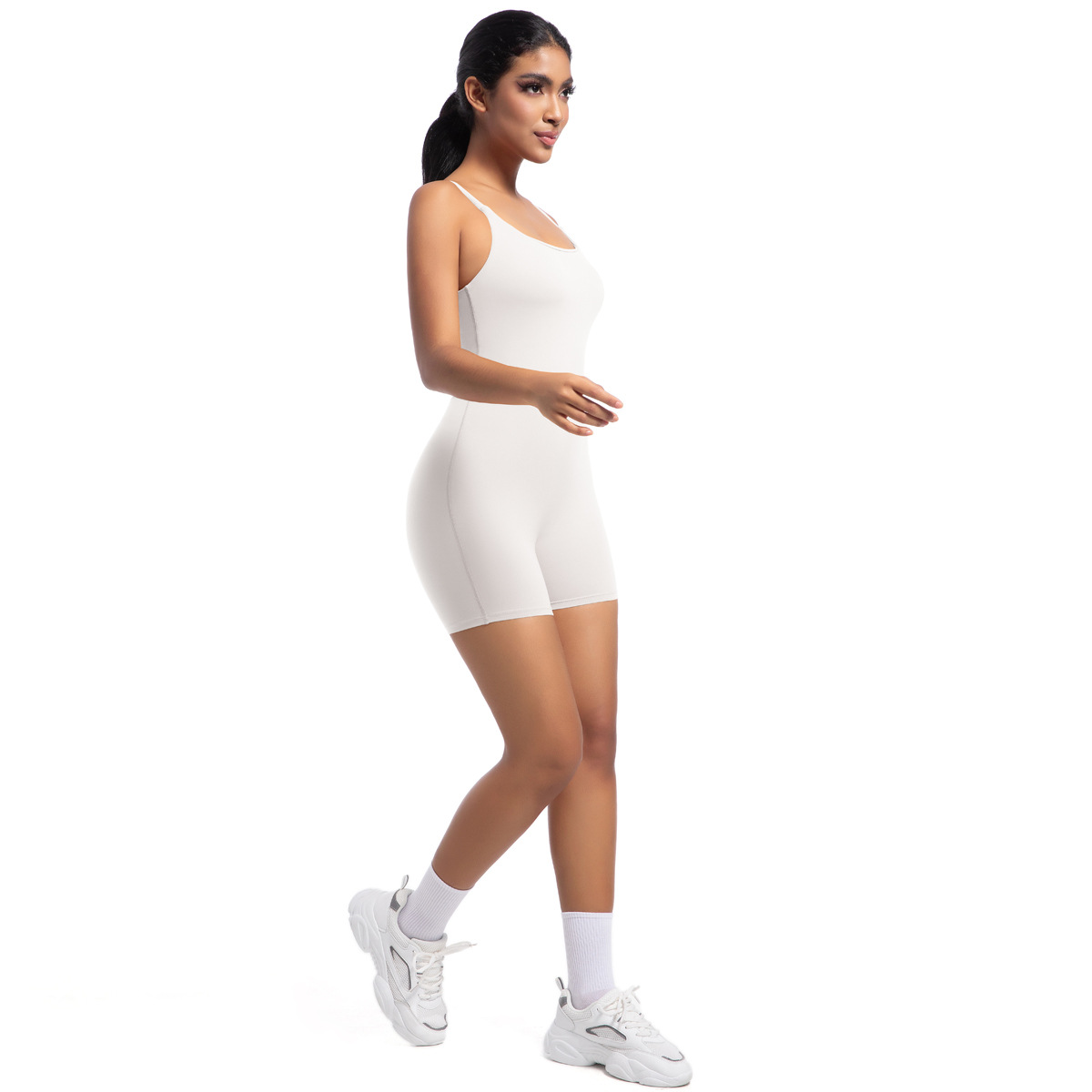 Neuer Stil Naked Feel Strap Jumpsuit Tanz Lauf Fitness Sport Enger Yoga-Anzug_voghion.com