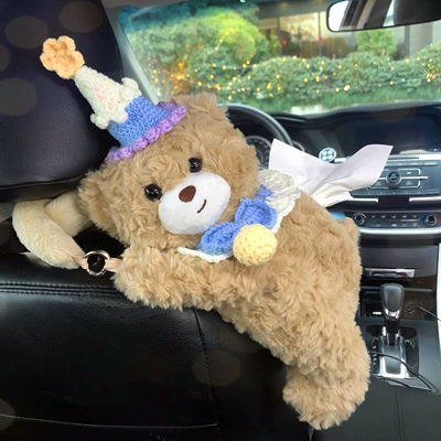 Car tissue box/set Drawer Creative Cute Blue Ice - blue-bell-bib-bear-doll-tissue-box