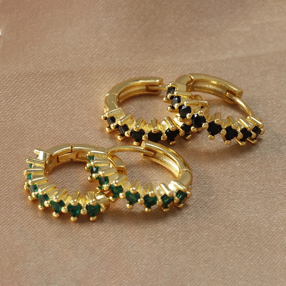 Zircon Inlay Material 1 Pair Vintage Style Geometric Plating Copper Zircon Earrings