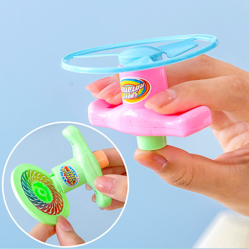 Whirlwind Flying Saucer Gyro Launcher Rotating Flying Saucer Gyro Toy Torsion Disc Set Children's Outdoor Toy Square