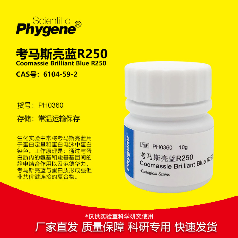 考马斯亮蓝R250 考马斯亮兰R-250 实验试剂 [PH0360 PHYGENE]