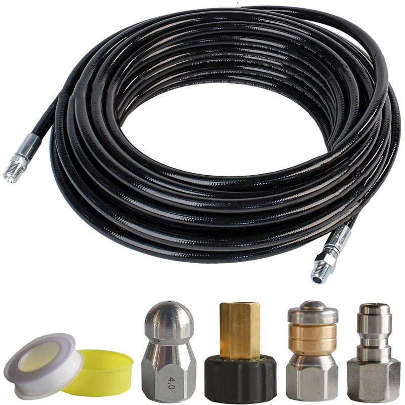 1.0/4inch 15m 4000PSI High Pressure Washer Drain Pipe Washing Kit Drain Cleaning Hose 1.0/4inch 15m 4000PSI High Pressure Washer Drain Pipe Washing Kit Drain Cleaning Hose