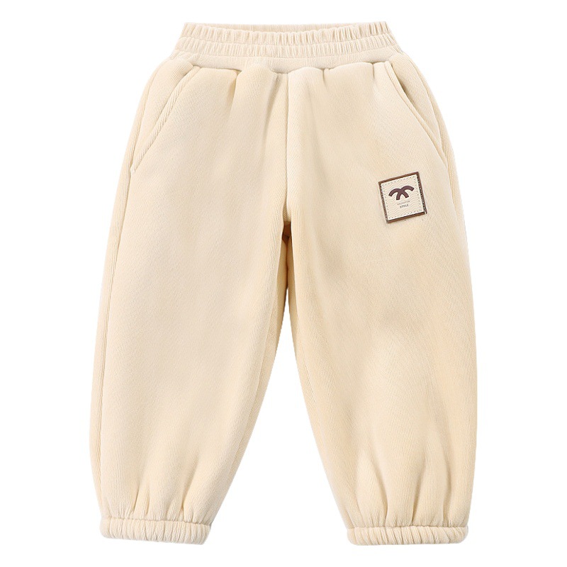 Pantalones de terciopelo para niños, nuevo estilo de invierno, pantalones casuales de terciopelo todo en uno para niños y niñas, pantalones de chándal, ropa exterior para bebés, pantalones cálidos gruesos
