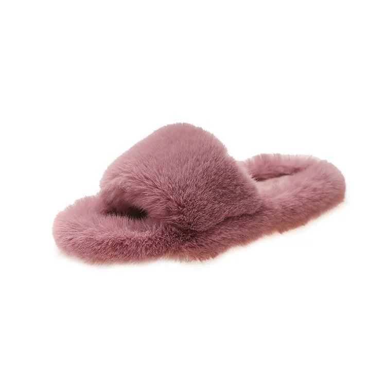 Женские домашние тапочки Mao Mao Plush, зима 2025, плоская подошва, мягкая хлопковая подкладка