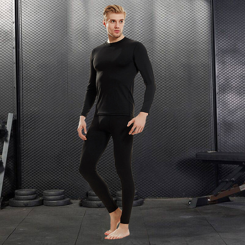 Endeavor Source Factory Autumn and Winter Fitness Clothing for Men, Velvet Sports Bottoming Tights, Men's Quick-Dry Clothing Suit