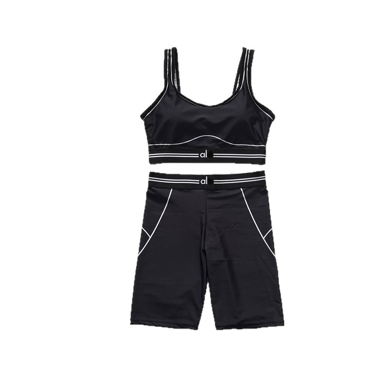 Y9008 ヨーロッパとアメリカのクロスボーダー婦人服夏の新しいレターファッションヨガスポーツとレジャーのツーピースセット在庫あり|undefined