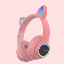 卡通款耳机猫耳蓝牙耳机头戴式高颜值女无线发光耳机跨境蓝牙耳机
