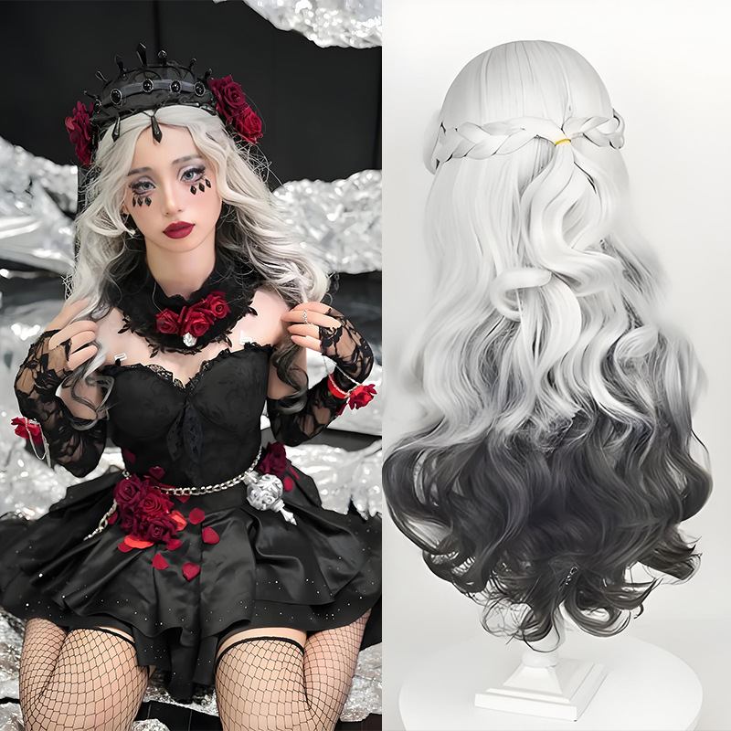 Halloween White Fifth Personality Psychologist Long Night Cosplay Wig Female Student Dimensional Cos Long Curly Hair