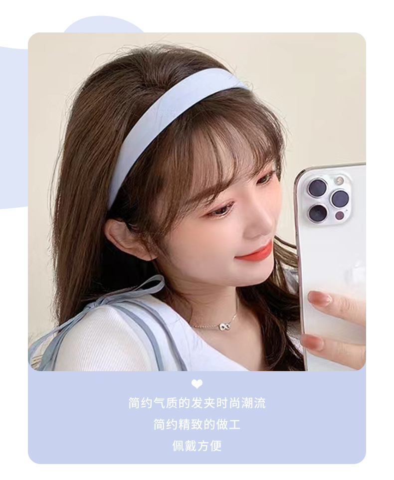 Simple Style Solid Color Cloth Hair Band 1 Piecepicture2