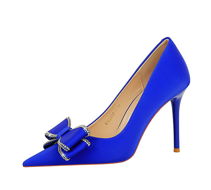 High Heels Stiletto High Heels Damenschuhe flacher Schnitt Pointe Strass Bogen Einzelschuh Damen_voghion.com