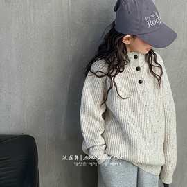韩国童装女童半高领毛衣加厚2026秋冬装新款儿童羊毛衫男童针织衫