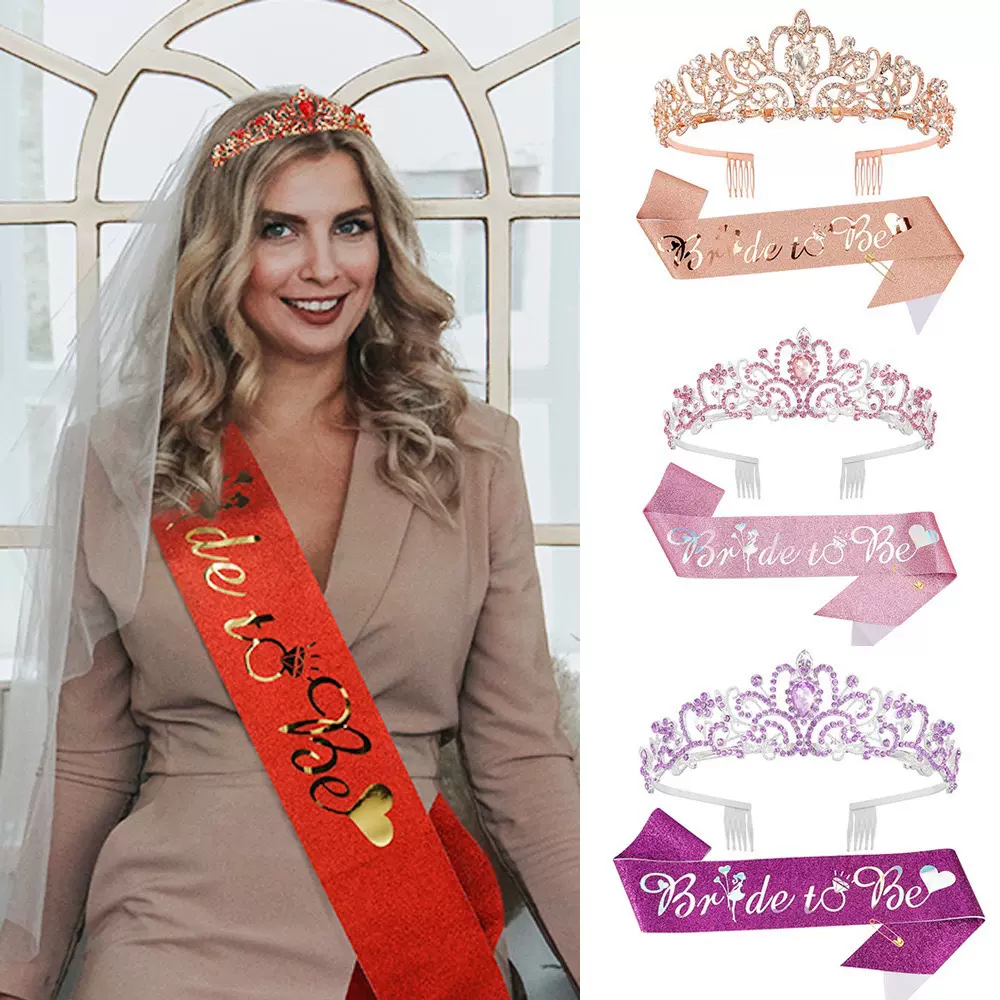 跨境新娘巴洛克新娘皇冠生日皇冠生日绶带新娘发冠新娘饰品批发