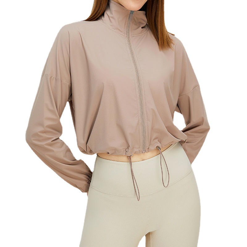 Abrigo de protección solar de cuello alto fresco de verano Ropa de piel resistente a los rayos UV para mujer Ropa de protección solar transpirable de secado rápido para deportes al aire libre