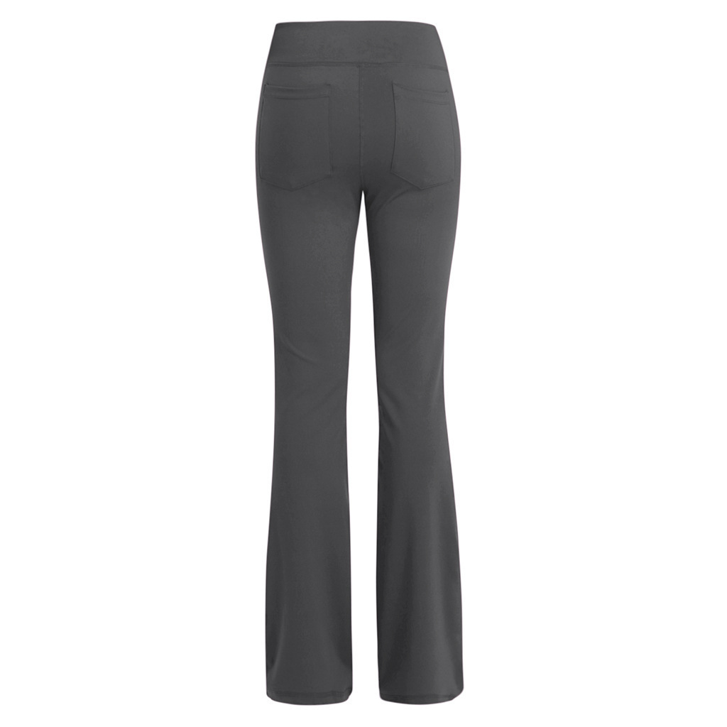 High-Waisted Flare Wide Leg Yoga Pants Plus Size Casual Spring/Summer Women's Clothing_voghion.com