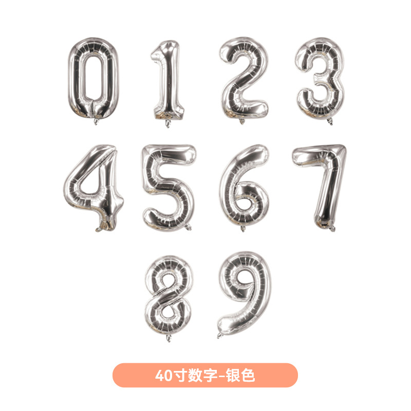 Globos de aluminio de 40 pulgadas con números 0–9 para fiestas