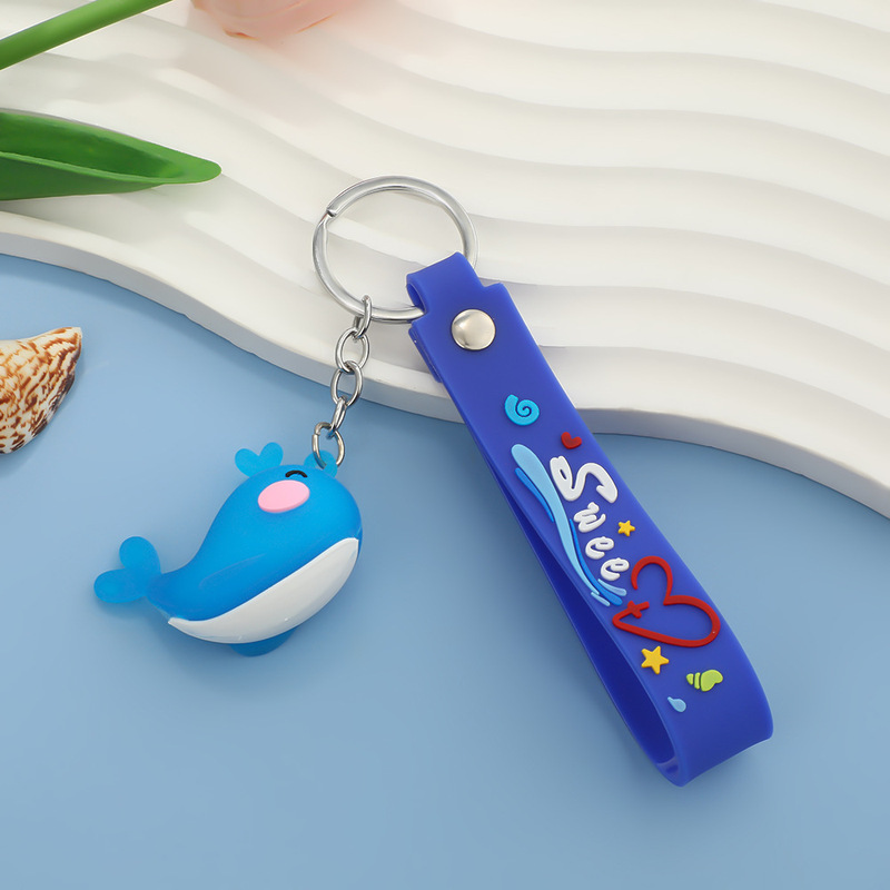 夏の海洋動物イルカタコクジラタツノオトシゴキーホルダーペンダントバッグスーパーマーケットキーホルダー卸売|undefined