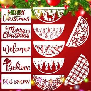 Cross-border new painting template Christmas hollow template European and American door plate atmosphere inkjet template holiday template