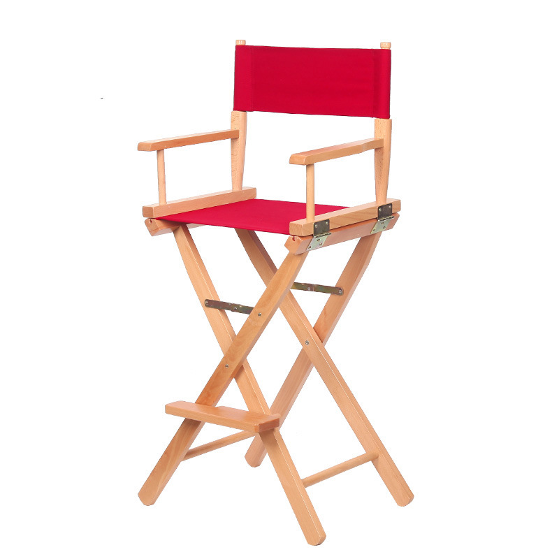 Sillas plegables de madera sólida sillas de maquillaje de pies altos sillas de bar sillas portátiles sillas de lona plegables