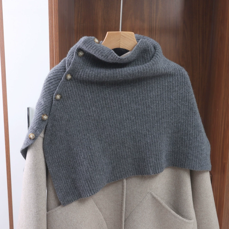 Фабрика оптом 2024 осень и зима новый 100 австралийский шерстяной вязаный ремень пряжка шаль плащ теплый на складе