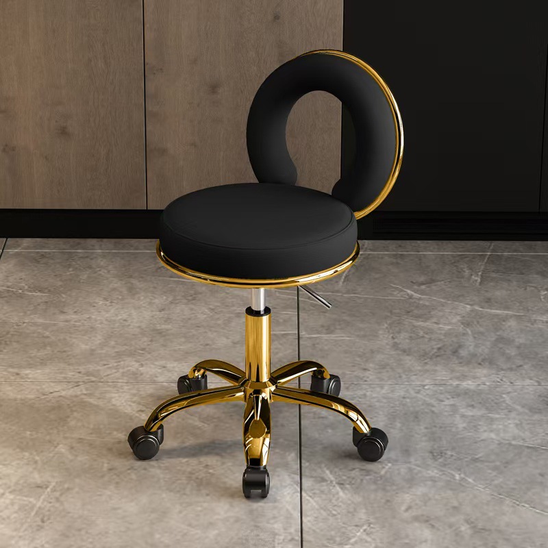 Elevación de taburetes redondos, elevación de taburetes de belleza, poleas giratorias, peluquería, maestros, salón de peluquería, salón de peluquería, salón de peluquería