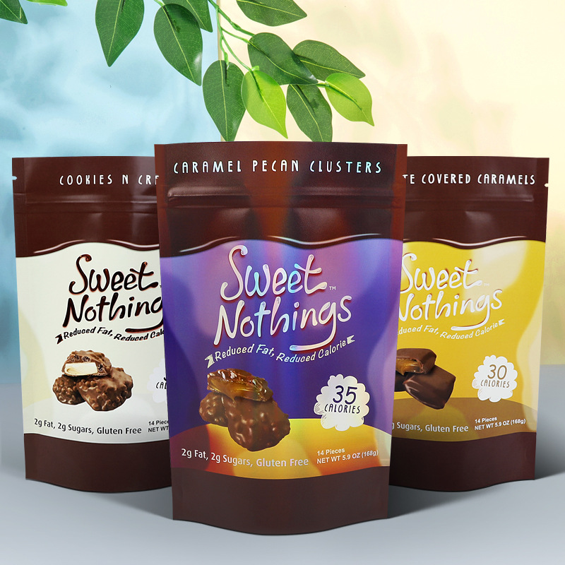 三边封巧克力糖果食品包装袋烘焙曲奇饼干休闲零食铝箔自立自封袋