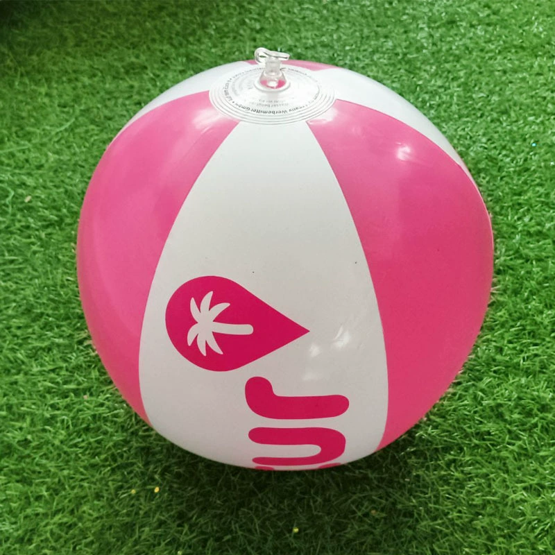 Заводская индивидуальная оптовая продажа пляжных мячей розового и белого цвета с вышивкой, цветная печать, рекламный мяч, 100% надувной, рекомендуется
