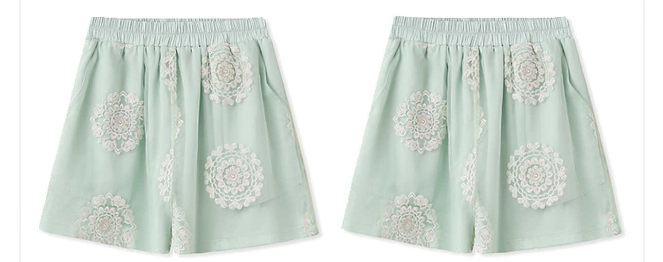 Bộ ba món áo khoác, áo vest và quần short lụa thêu sequin cao cấp kiểu Trung Quốc mới N3042 — Quần short xanh lục nhạt, Áo khoác xanh lục nhạt, Gi lê xanh lục nhạt chi tiết 36